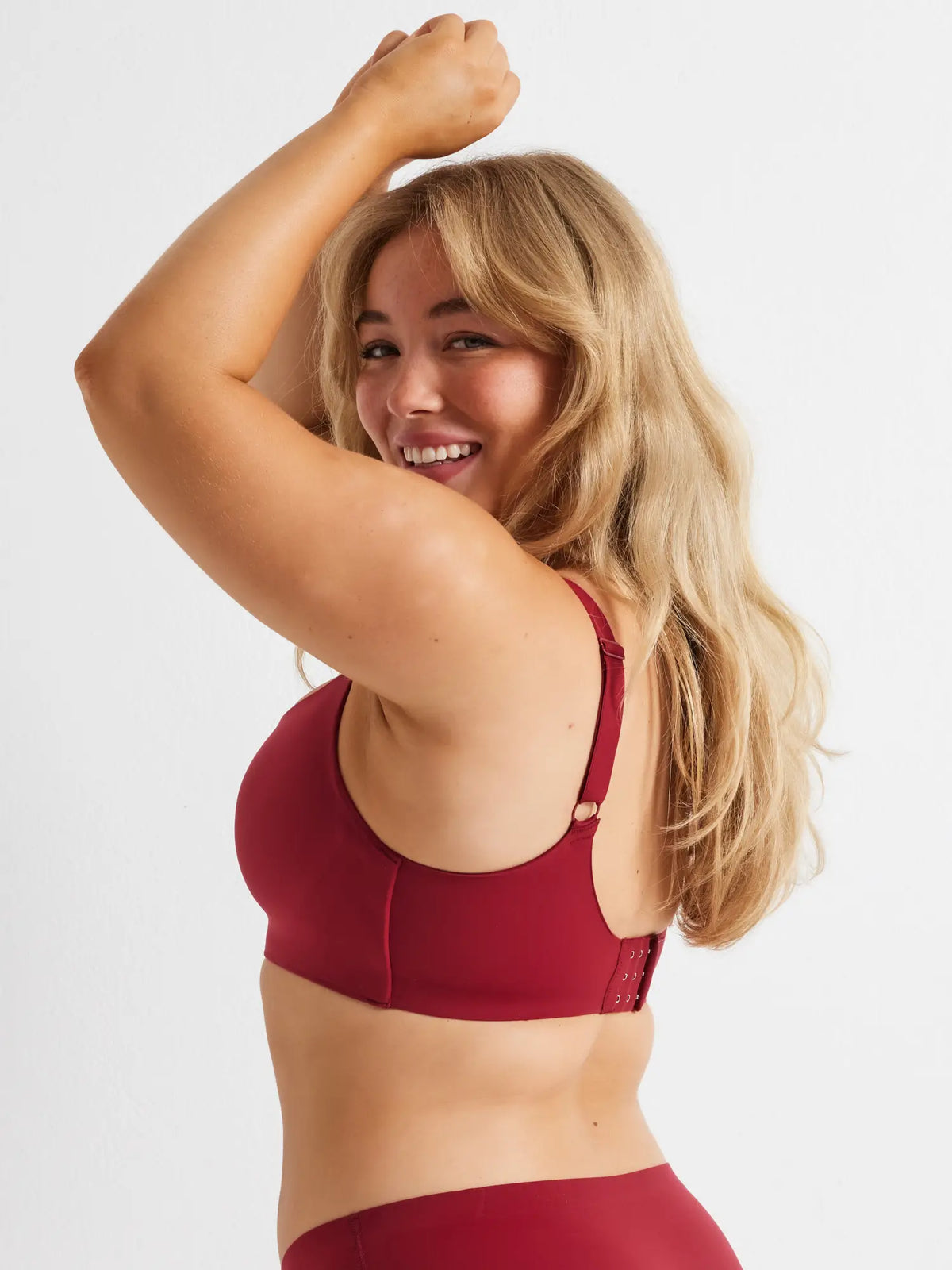 Alive Wire-Free Bandeau Bra in Burgundy Red by Kayser Lingerie