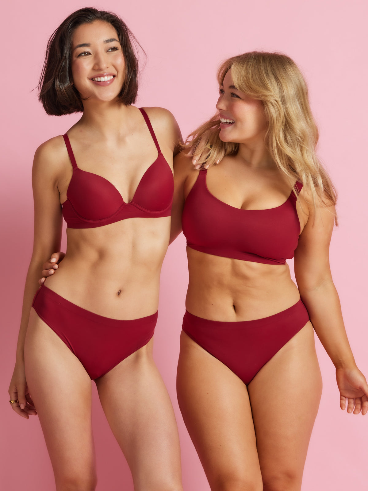 Alive Hi-Cut Brazilian Bikini in Burgundy Red by Kayser Lingerie