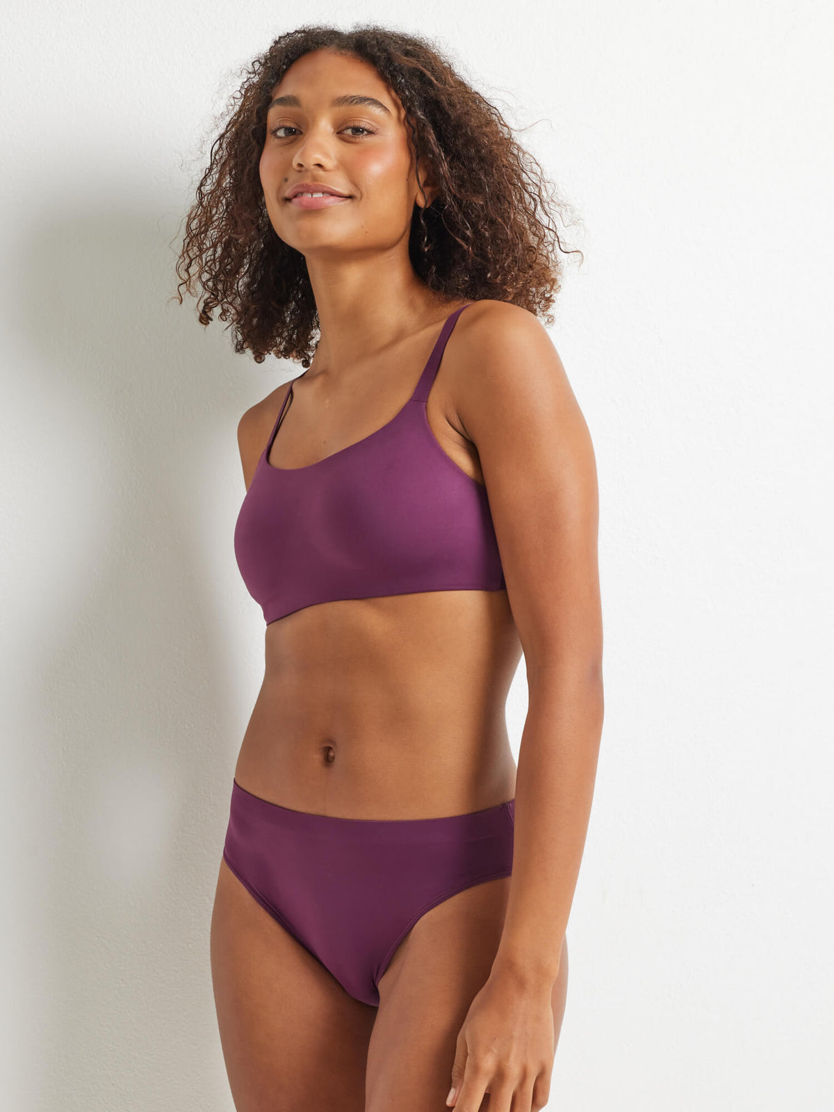 Alive Brazilian Bikini Underwear in Midnight Plum by Kayser Lingerie