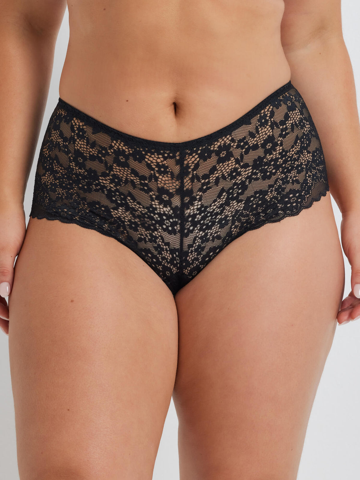 Be Free All-Over Floral Lace Short in Black by Kayser Lingerie