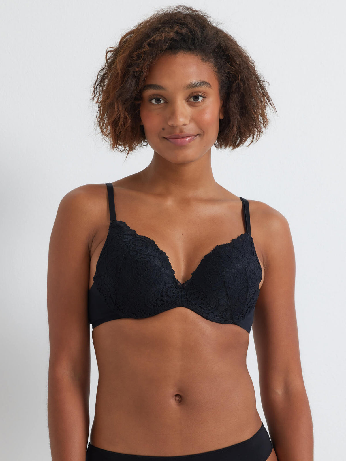 Be Real Lace Push-up Bra in Black by Kayser Lingerie