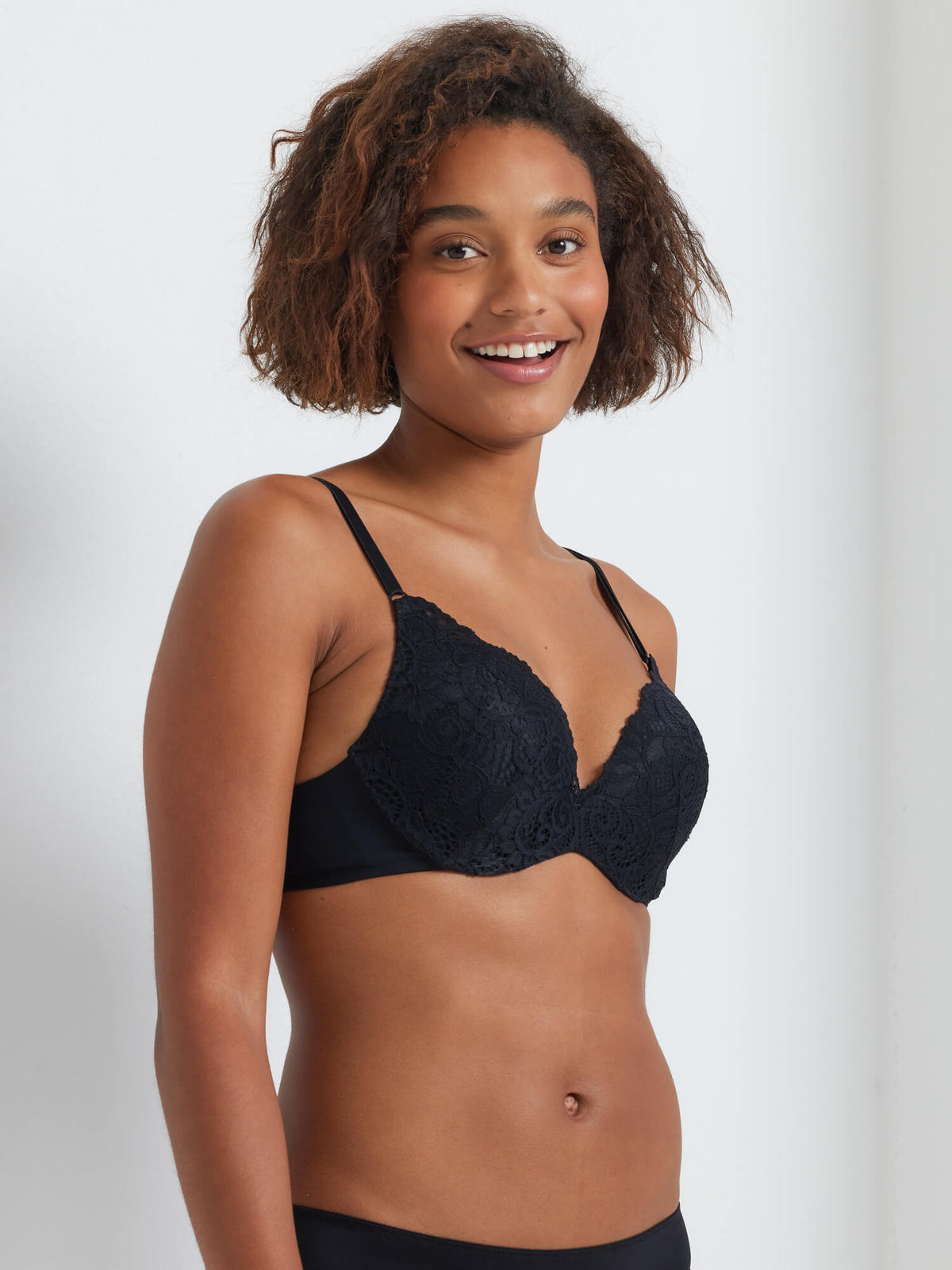 Be Real Lace Push-up Bra in Black by Kayser Lingerie