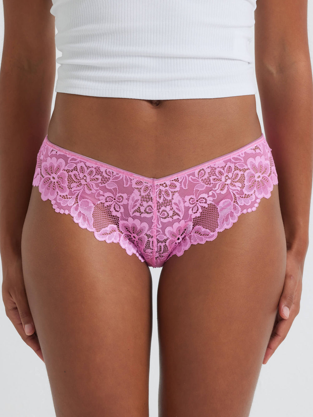 Brazilian Lace Bikini Underwear in Flossy Pink by Kayser Lingerie