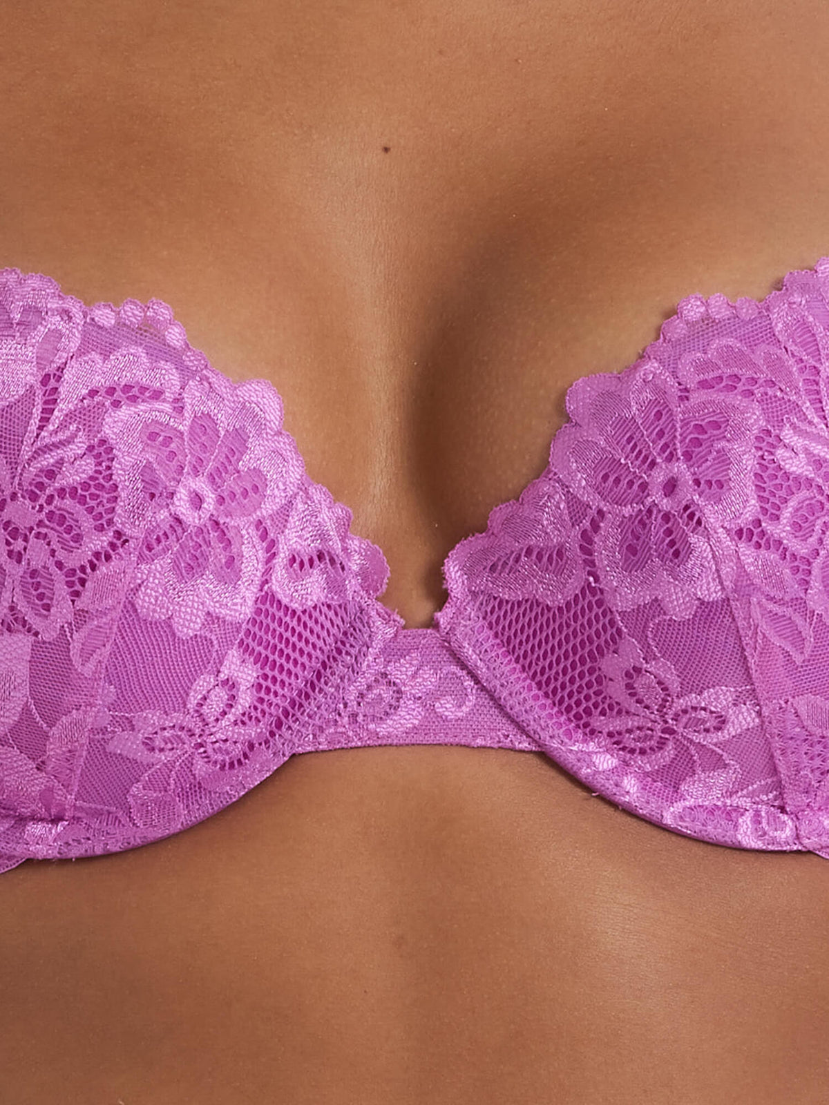 Brazilian Lace Push Up Bra in Hyper Violet by Kayser Lingerie