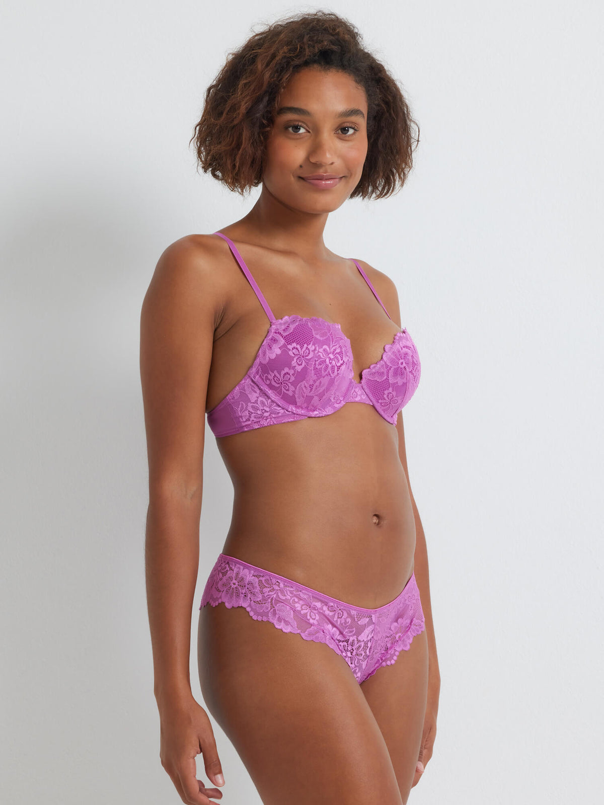 Brazilian Lace Cheeky Bikini in Hyper Violet by Kayser Lingerie