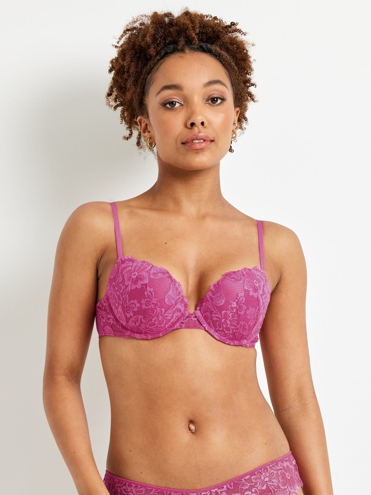 Victoria's Secret pink and orange lace push up bra size 34 C