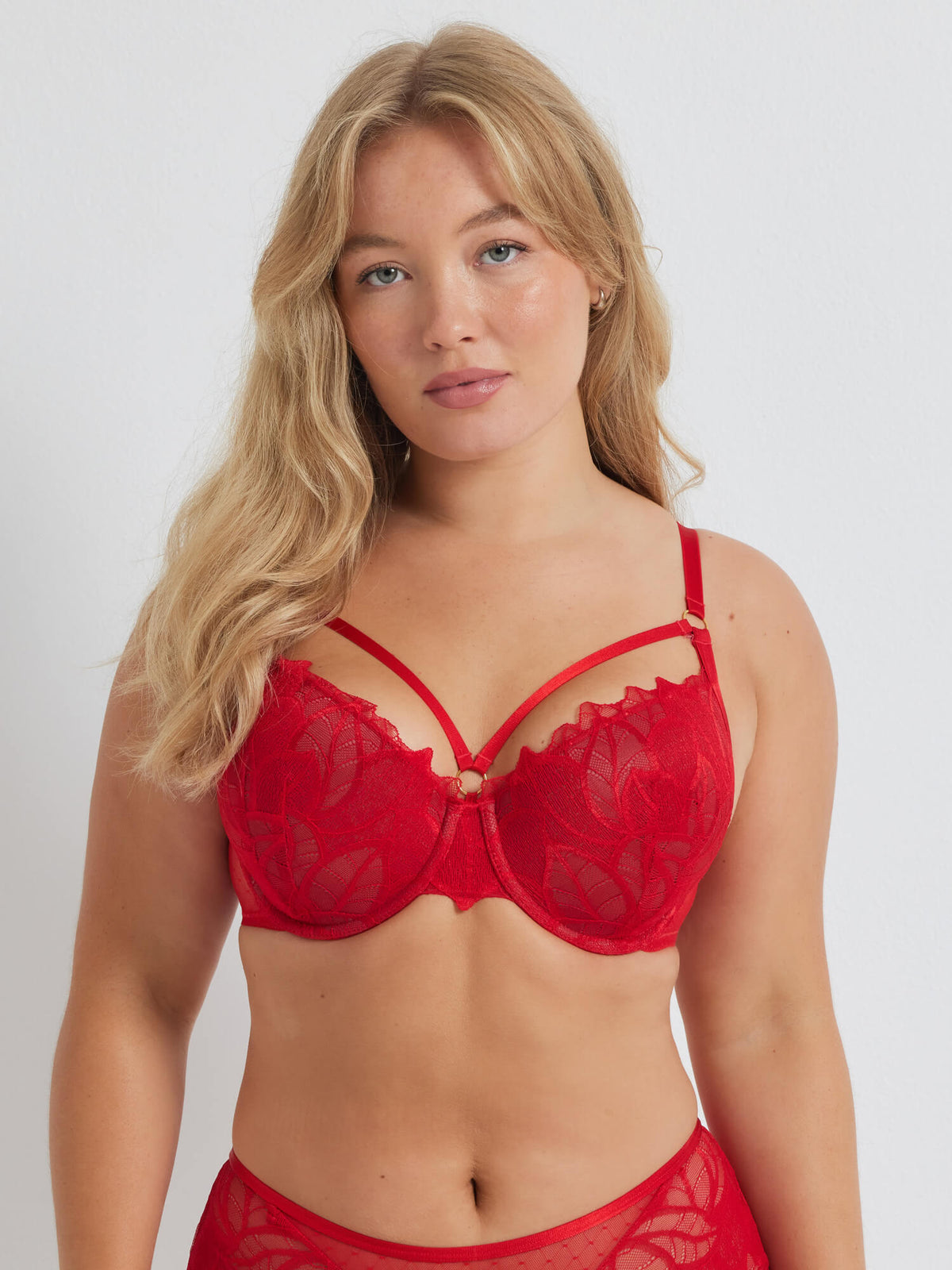 After Dark Frenchy Balconette Bra in Salsa Red by Kayser Lingerie