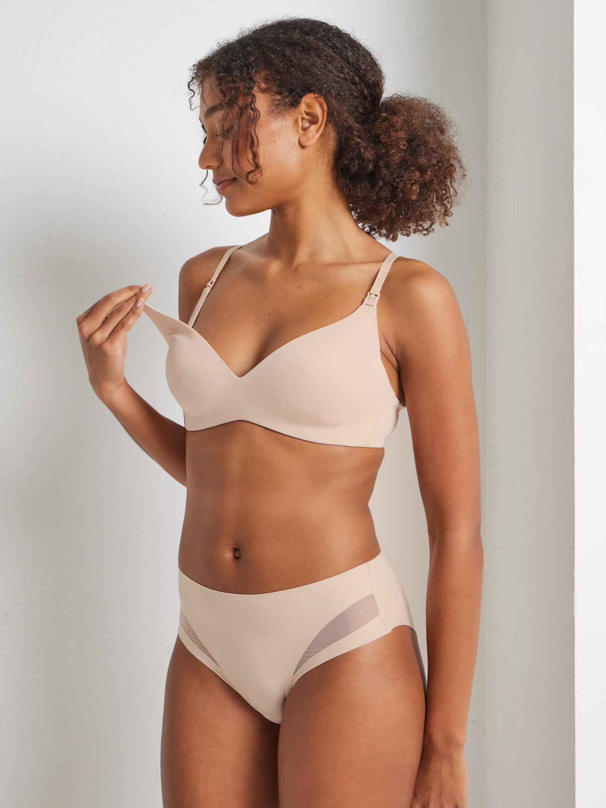 Total Comfort Maternity Wire Free Bra in Beige - Kayser Lingerie