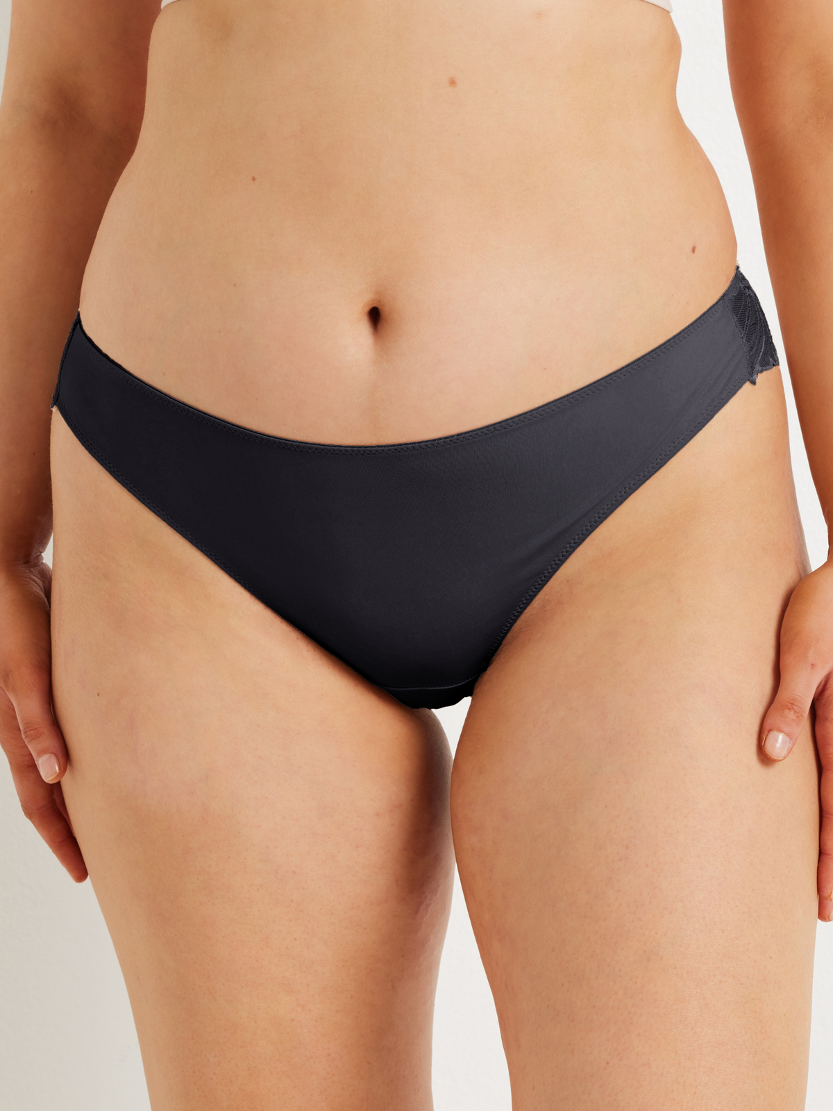 Galloon Lace Back G-string in Black by Kayser Lingerie