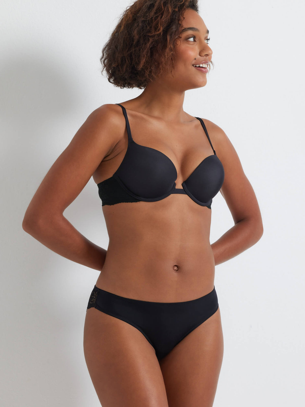 Bombshell Extra Boost Pushup Bra in Black by Kayser Lingerie