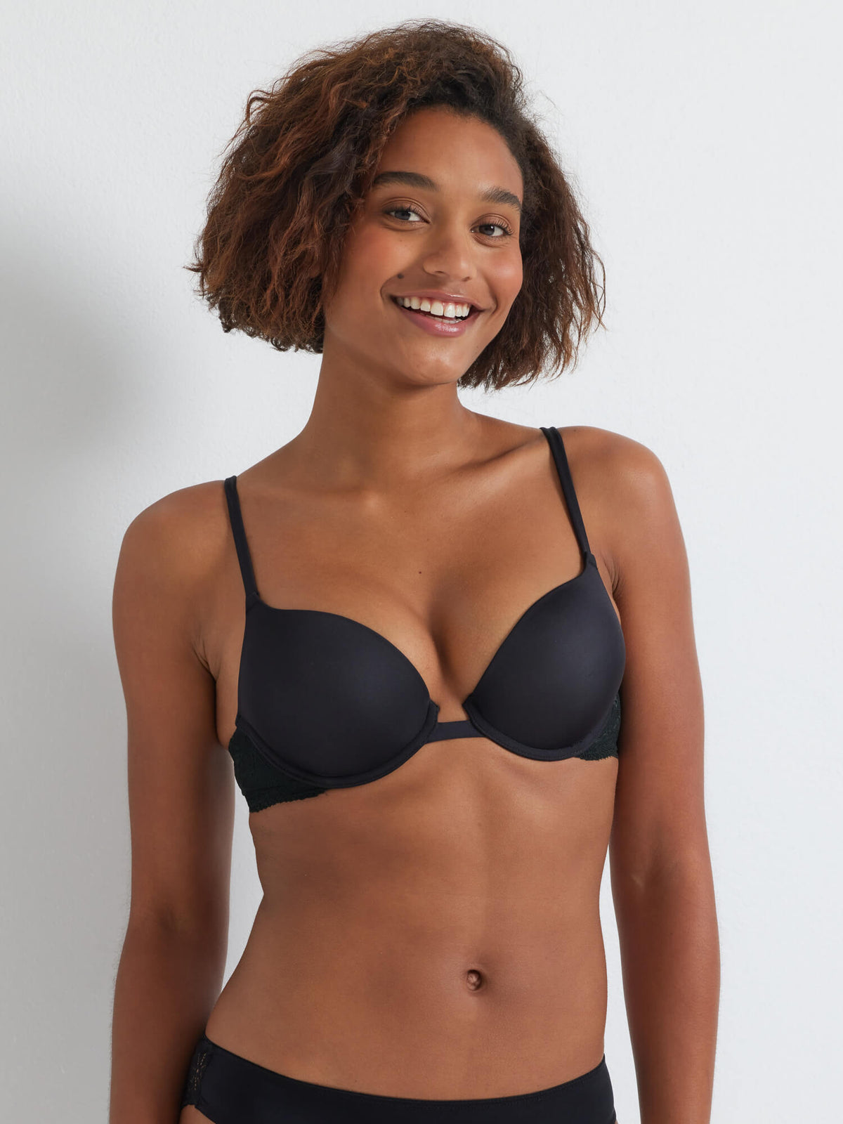 Bombshell Extra Boost Pushup Bra in Black by Kayser Lingerie