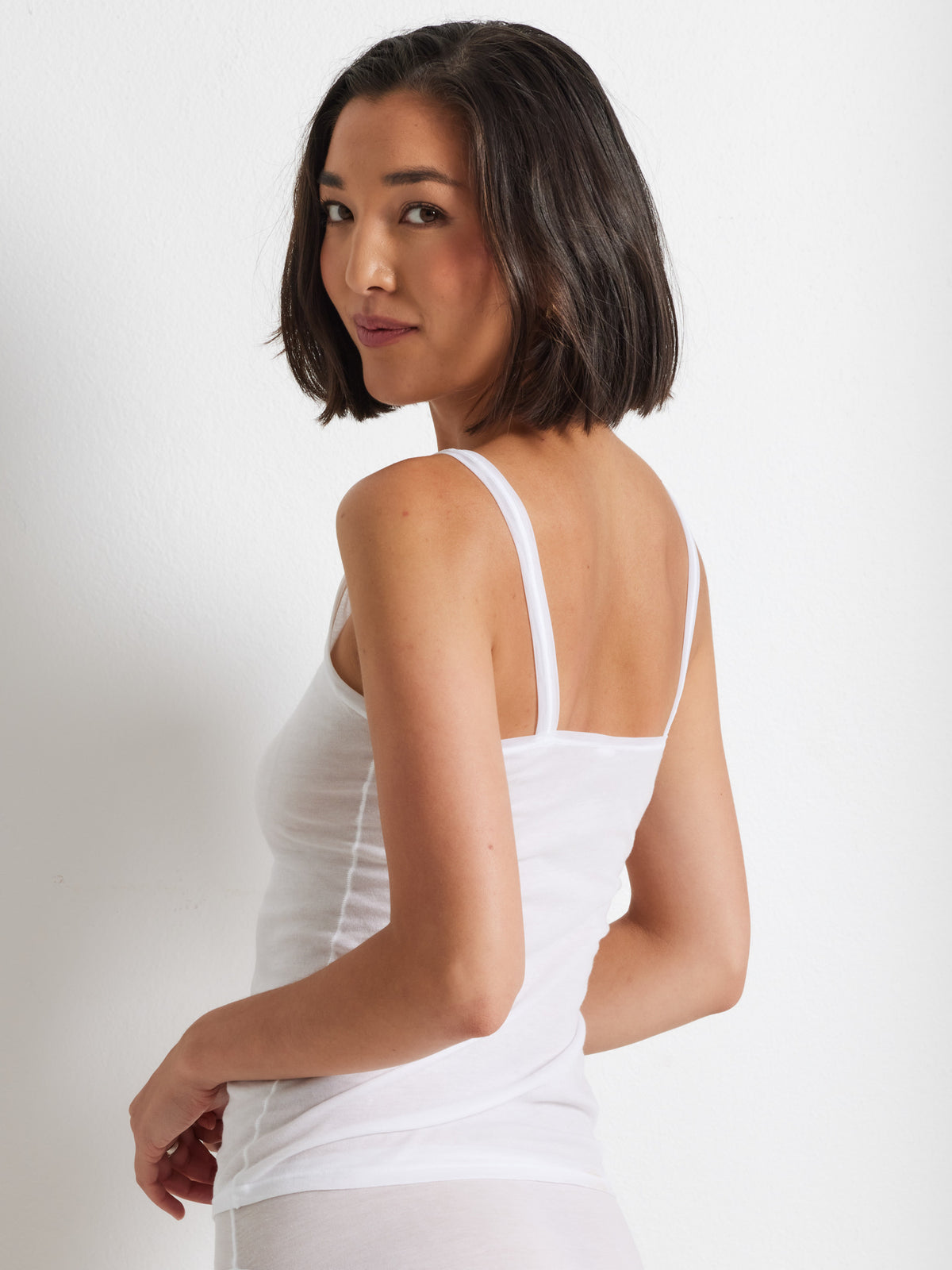 Pure Cotton Cami Singlet in White by Kayser Lingerie