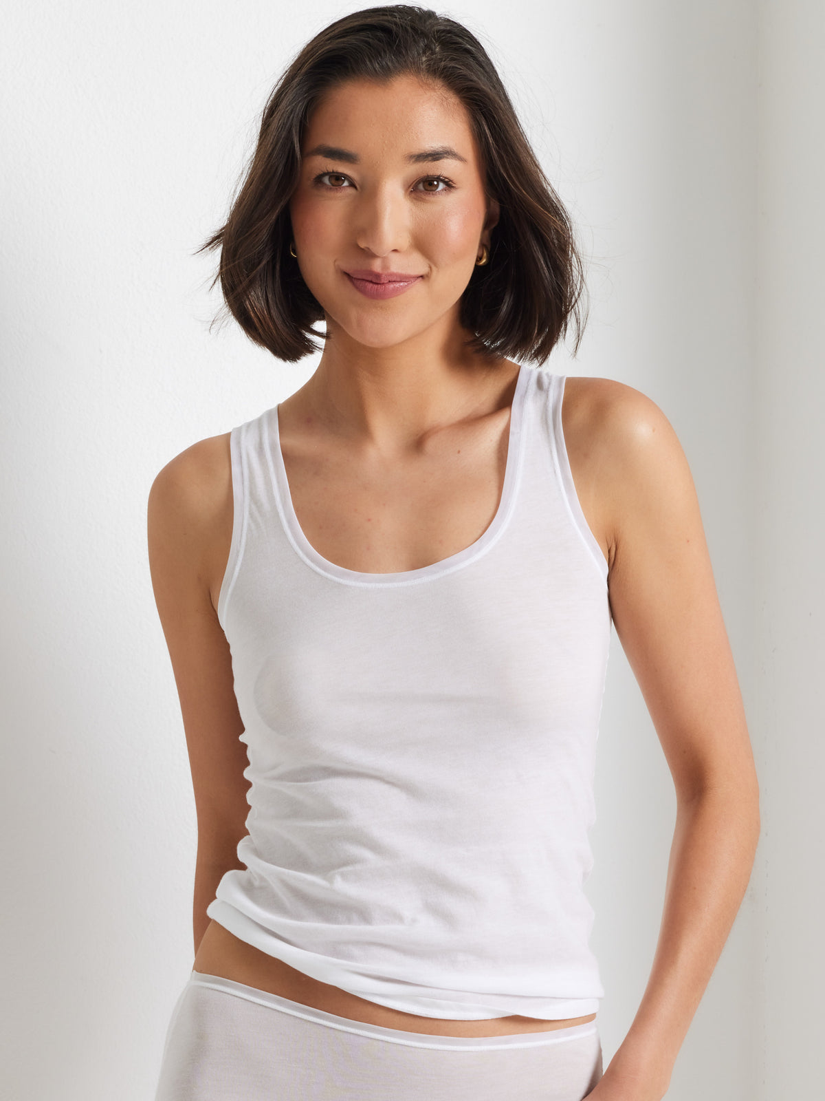 Pure Cotton Wide Strap Cami in white by Kayser Lingerie