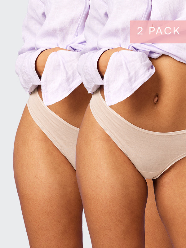 2 Pack Pure Cotton G-string in Nude by Kayser Lingerie