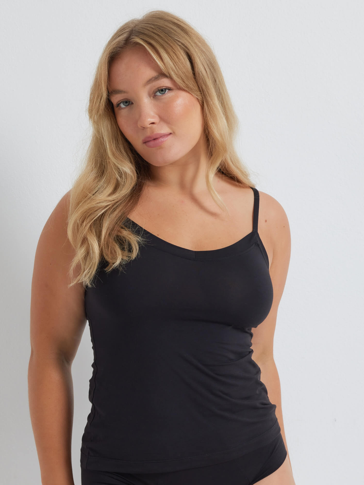 NEW Supima Bliss Cotton Cami in Black by Kayser Lingerie