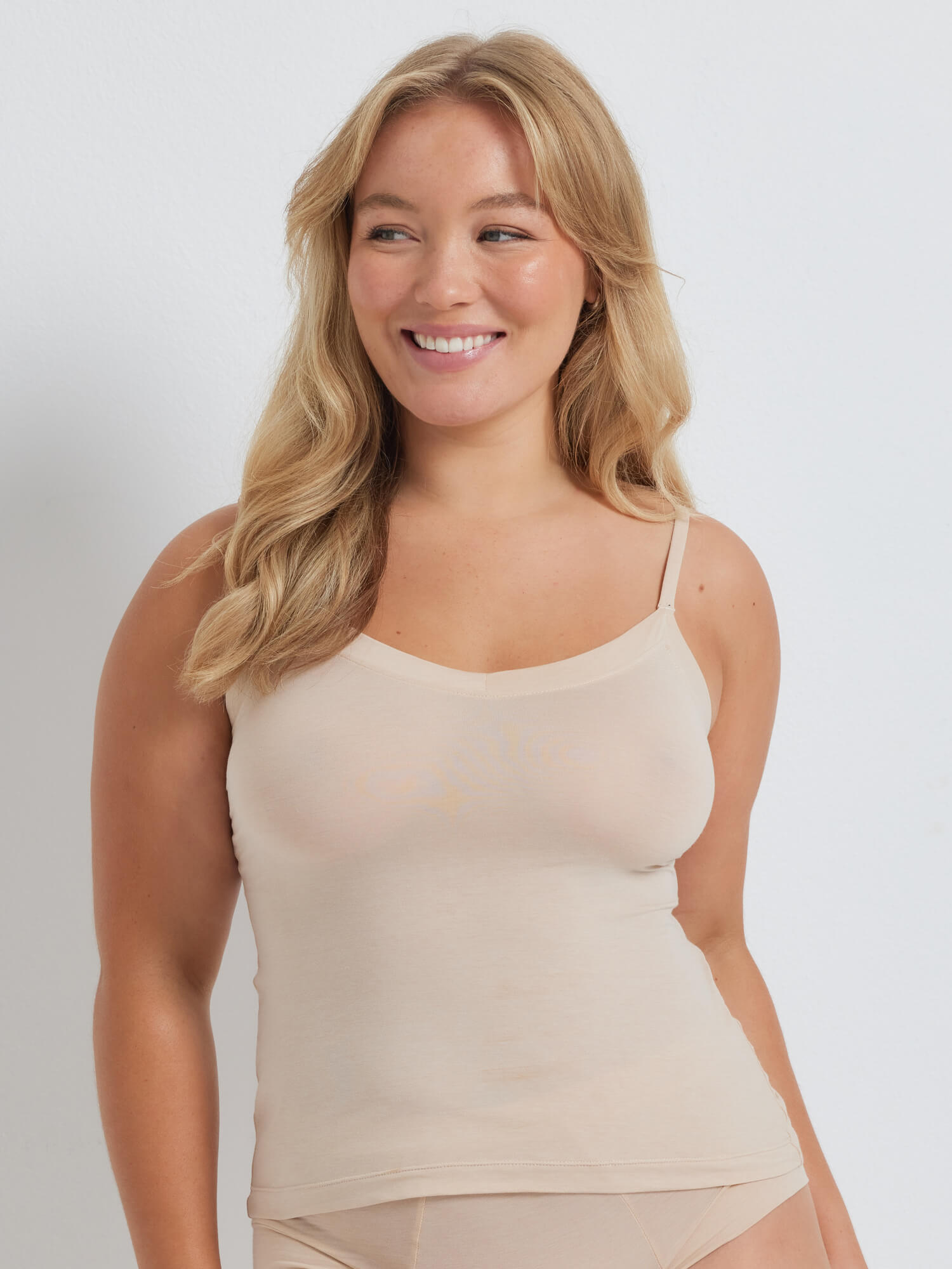 NEW Supima Bliss Cotton Cami in Honey Beige by Kayser Lingerie