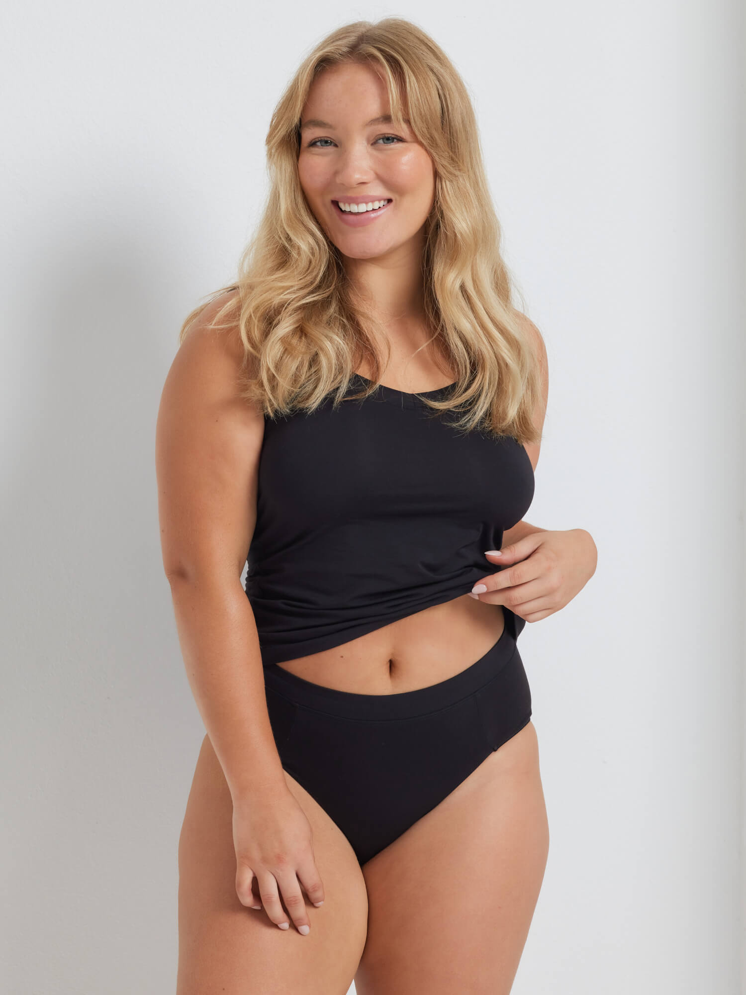 NEW Supima Bliss Cotton Hi-Cut Brief in Black by Kayser Lingerie