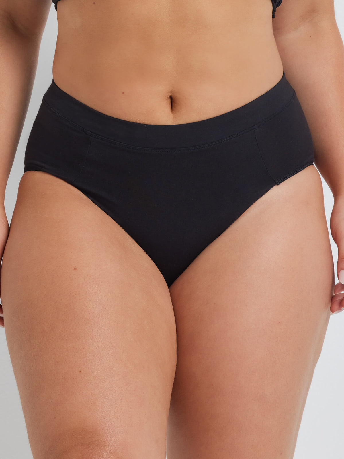 NEW Supima Bliss Cotton Hi-Cut Brief in Black by Kayser Lingerie